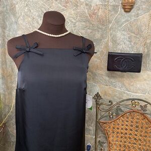Kate Spade, New York ♠️ Little black dress. Strap bow detail slip fully lined.